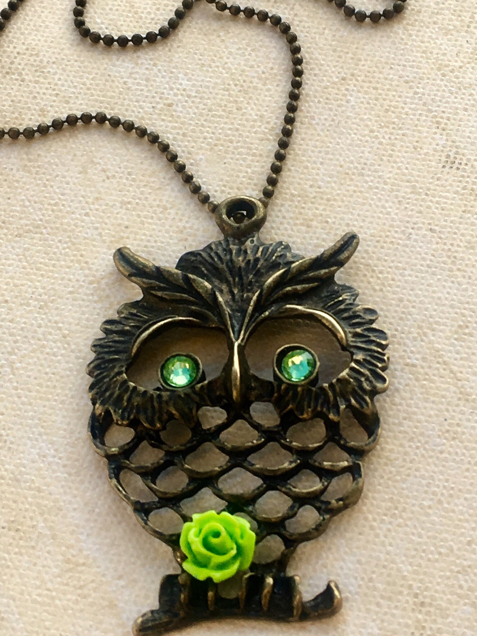 Metal Owl Pendant Necklace, Necklace for Women, Unique
