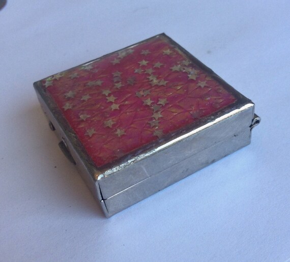 Handmade Red Vintage Pill Box