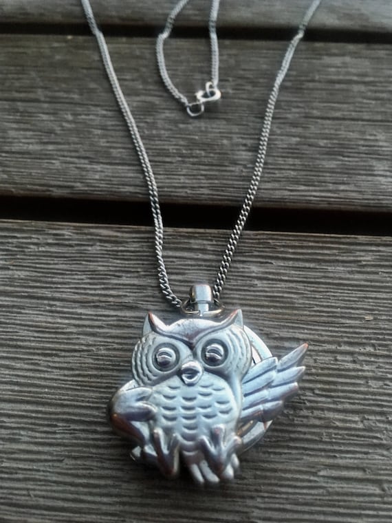 Handmade Owl Pocket Watch Necklace for Women