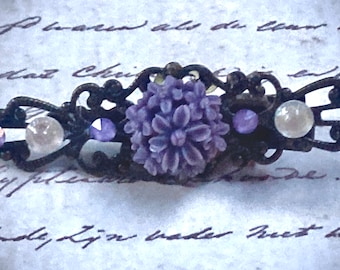 Handmade Purple Flower Hair Clip for Her