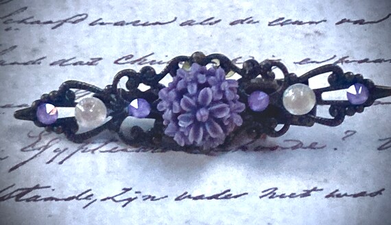 Handmade Purple Flower Hair Clip for Her