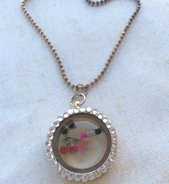 Floating Lockets, Floating Charm Lockets, Floating Locket Charms, Floating Locket, Floating Charms, Floating Charm Necklace, 50's Pin Up