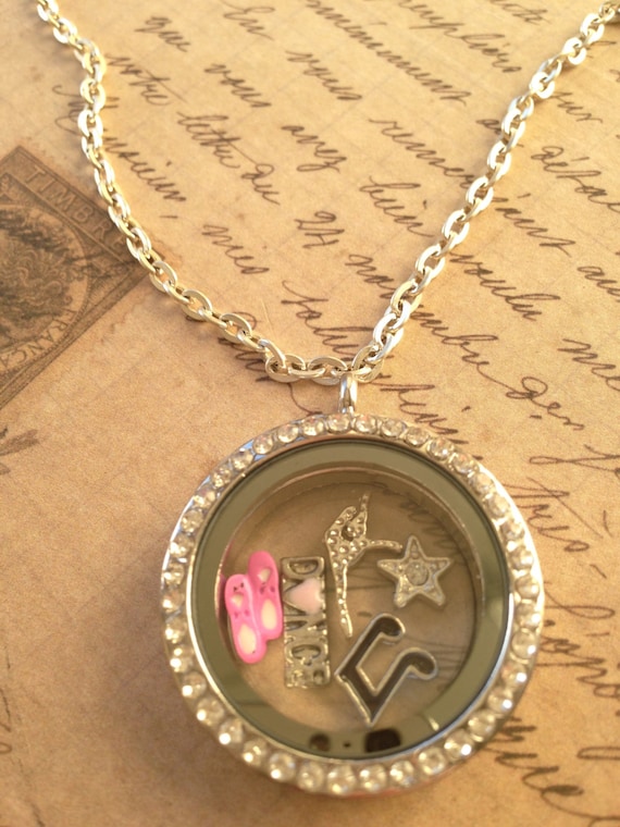 Floating Locket, Floating Charms, Floating Lockets, Floating Charm Lockets, Floating Locket Charms, Dance Charm Necklace, Dance Themed Charm