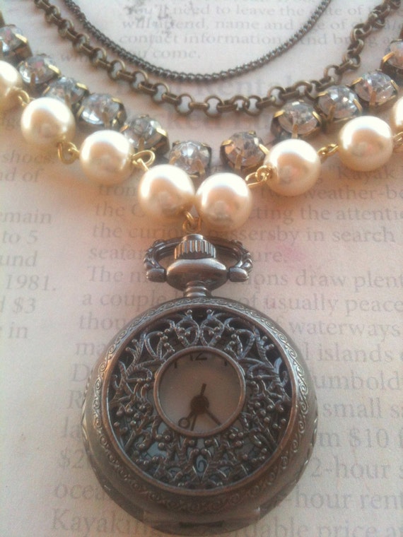 Steampunk Vintage Pocketwatch Necklace for Women
