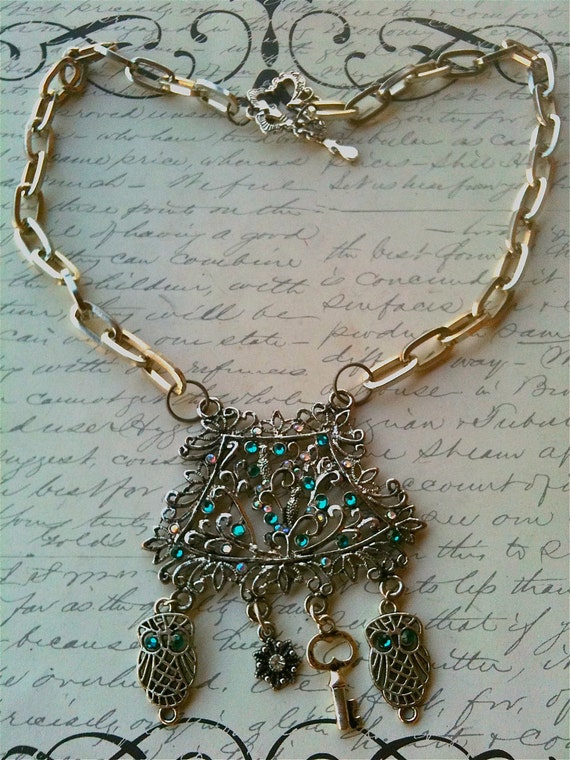 Jewelry Necklace Metal Victorian Steampunk Romantic Inspired Metal Swarovski Crystal