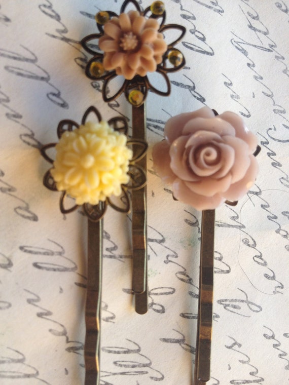 Bobby Pins, Hair Accessories, Flower Bobby Pins, Hair Pins