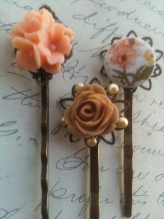 Handmade Flower Bobby Pins for Her