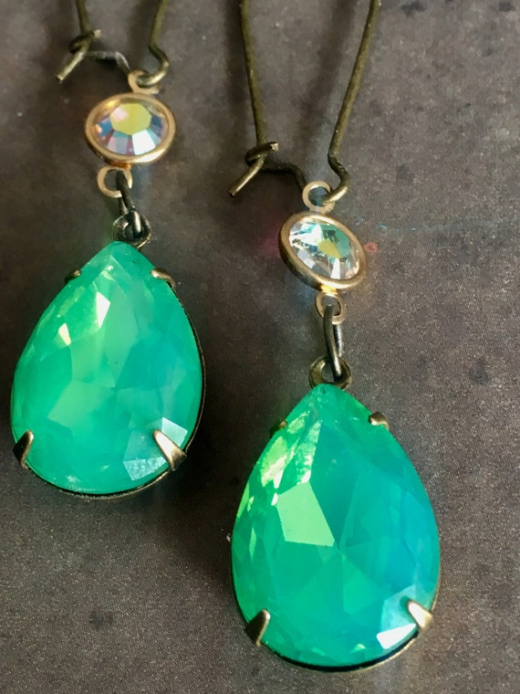 Handmade Dangle and Drop Crystal Earrings for Women