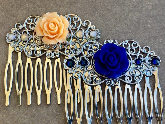 Accessories, Hair Accessories, Decorative Combs, Bath and Beauty, Hair Combs, Rose Comb, Flower Combs, Swarovski Crystal Hair Combs