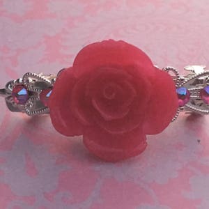 Barrette à cheveux rose rose faite à la main pour elle