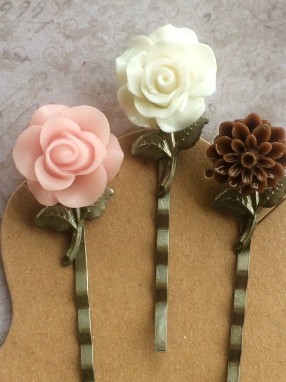 Handmade Flower Bobby Pins for Her