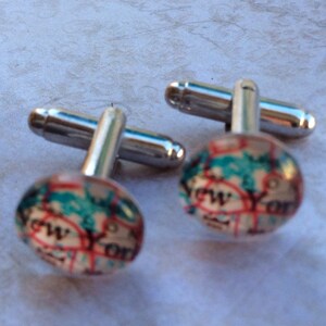 Map Cufflinks for Men, Gifts for Men, Unisex Cufflinks, Suit and Tie, Cufflinks and Tie Clips