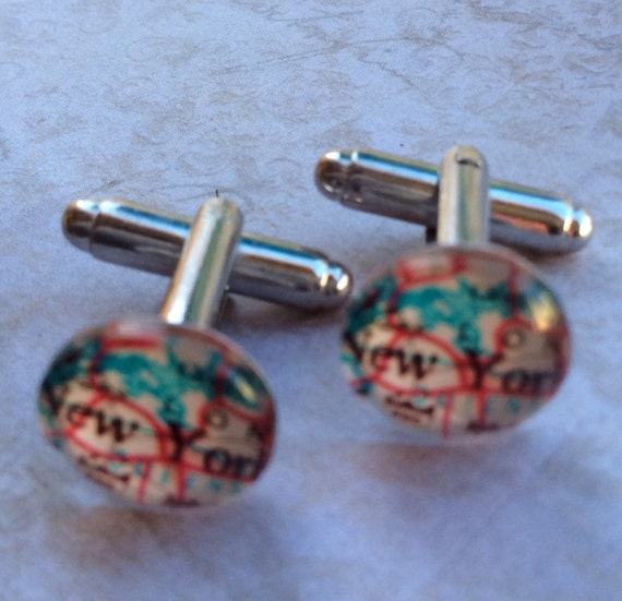 Map Cufflinks for Men, Gifts for Men, Unisex Cufflinks, Suit and Tie, Cufflinks and Tie Clips