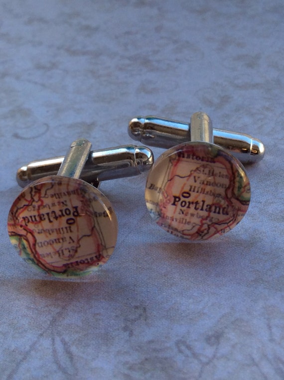 Suit and Tie, Jewelry, Cufflinks for Men, Cuff Links & Tie Clips, Map Cufflinks, City, Wedding Cufflinks, Accessories for Men, Unisex