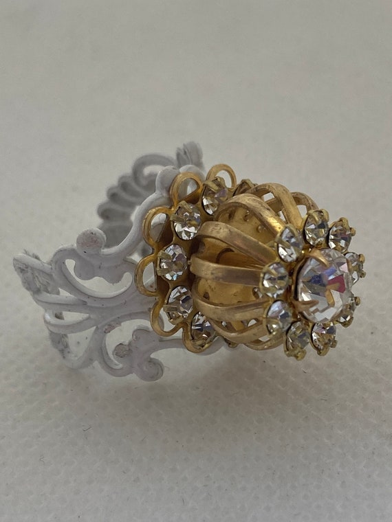 Handmade Bird Cage Ring, Statement Ring, Rings for Women, Swarovski Rings, Vintage Rings, Adjustable Ring, Unique Rings, Crystal Rings, Rare