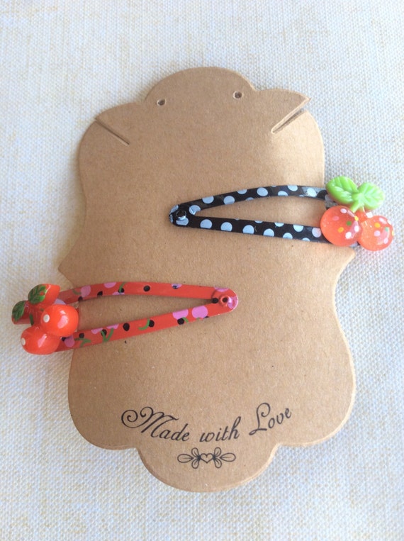 Accessories Hair Barettes 50's Pin Up Cherry Cabochon Hair Clips for girls kids toddler