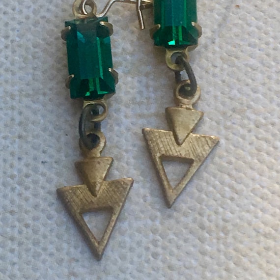 Handmade Green Swarovski Crystal Earrings