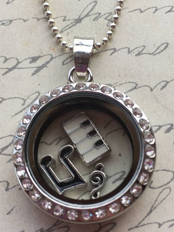 Handmade Floating Mini Locket And Charm Necklace