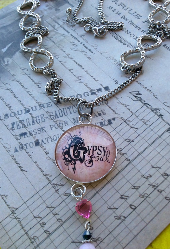 Handmade Epoxy Resin Pendant Necklace for Women, Gypsy Pendant Necklace