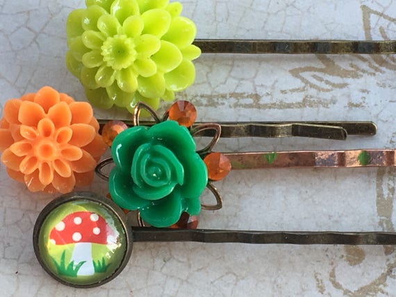 Hair Accessories, Bobby Pins, Picture Hair Pins, Flower Bobby Pins, Hair Pins, Flower Hair Pins, Rose Bobby Pin