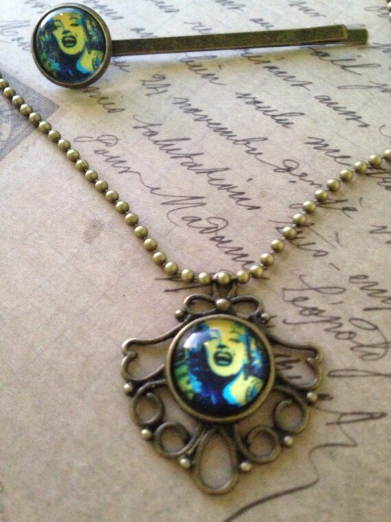 Jewelry, Necklace, Marilyn Monroe Jewelry, Marilyn Monroe Necklace, Necklace for Women, 3D Resin, Dome Necklace