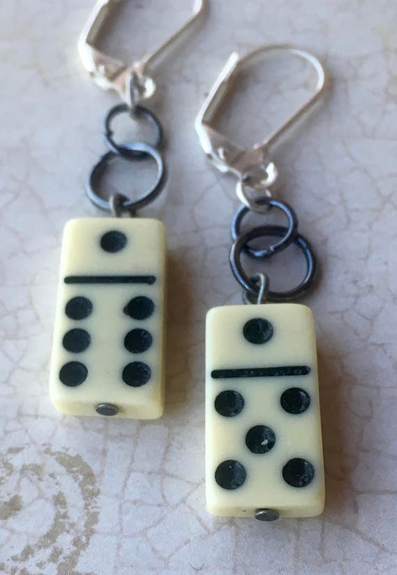 Jewelry, Earrings for Women, Domino's Earrings, Vintage Earrings, Game Earrings