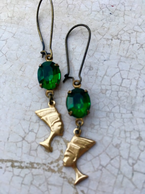 Jewelry, Earrings Crystal Earrings, Swarovski Earrings, Nefertiti Earrings, Charm Earring, Hollywood Glam