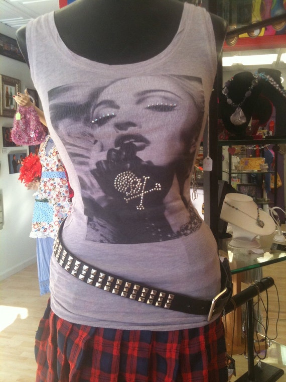 Madonna T-Shirt Handmade Womens Icon Tees Danger Zone Rock Art Shirts
