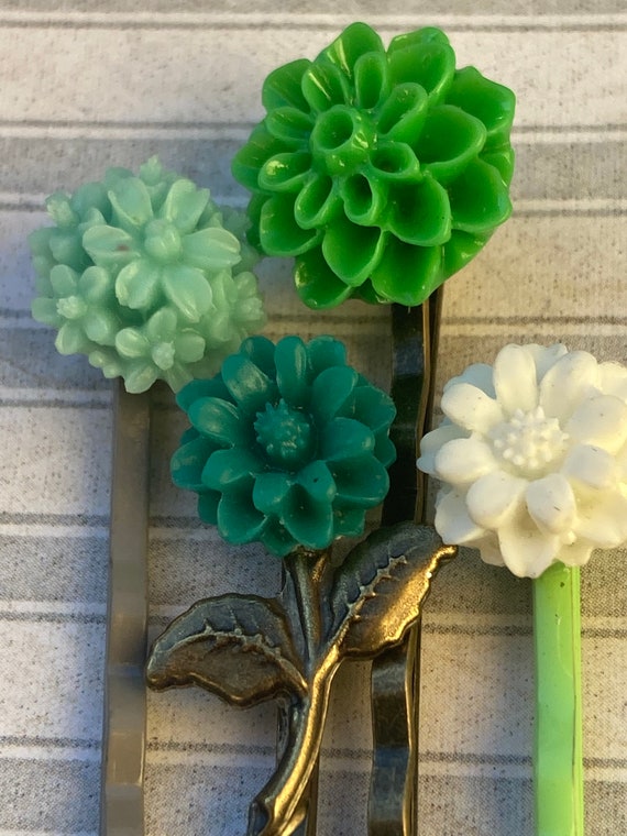 Handmade Vintage Flower Bobby Pins for Hair