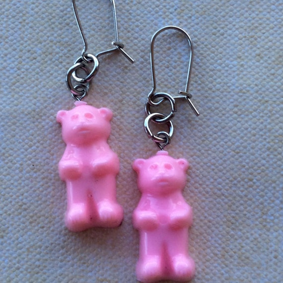 Jewelry Earrings Girls Vintage Gummy Bear Pink