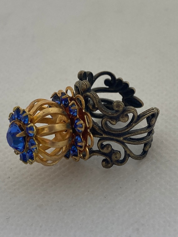 Handmade Rare Vintage Swarovski Birdcage Ring for Women