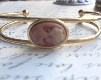 Handmade Cameo Adjustable Cuff Bracelet for Woman