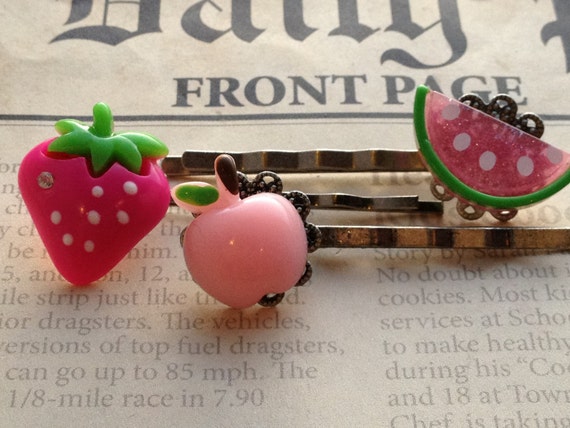 Fruit Hair Pins for Girls, Hair Accessories for Women, Trending Barrettes and Clips