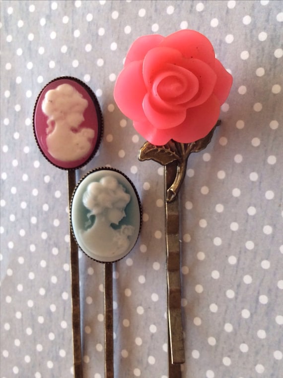 Handmade Flower Bobby Pins for Hair