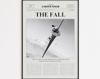 The Fall filmposter, Lee Pace, retro print op krantenfilm, custom filmmuurkunst