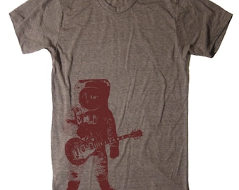Astronaut Guitar Outer Space T-Shirt T Shirt Music Tree Roots Trees Moon Gifts For Him Husband Boyfriend Men Guys Tees Astronaut Tee Shirt