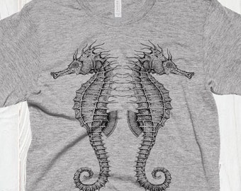 Seahorse Graphic Tee Shirt, Deep Sea Art, Nature Shirt, Sea Horse Gifts, Underwater, Mens, Womens, Kids Tshirts, Nautical Shirt