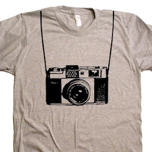 Camera with Printed Straps T-Shirt Funny Shirts Camera Shirt Gifts For Photographers Shoot Pictures Funny Tshirts Mens T-Shirts Graphic Tee