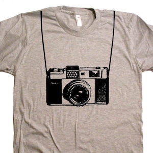 Camera with Printed Straps T-Shirt Funny Shirts Camera Shirt Gifts For Photographers Shoot Pictures Funny Tshirts Mens T-Shirts Graphic Tee image 1