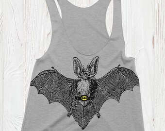 Bat Graphic Racerback Tank Top | Funny Halloween Costume Shirt