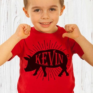 Personalized Kids Pig Shirt | Farm Animal | Baby Clothes | Childs Birthday Pig Name Shirt | Boys Girls Personalized Childs Shirt