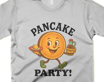 Pancake Party T-Shirt: Retro Frühstücks-Grafik-T-Shirt
