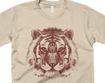 Tiger T Shirt Vintage Animal Tee Cool Tiger Illustration Art Novelty Gift Men Women Retro Graphic Tee