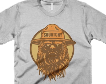Koszulka Squatchy Sasquatch Zabawna koszulka Bigfoot Koszulka na kemping i wędrówki Koszulka Yeti Prezent dla gościa z gór