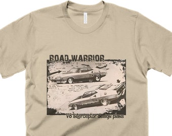 Road Warrior V8 Interceptor Design Plans T-Shirt Mechanic Shirt Movie Shirt Apocalyptic Survival Car retro Gifts for Him Mens Car Tee Shirt