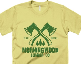 Morningwood Lumber Co T-Shirt Lumberjack Shirt Funny Men Jokes Morning Wood Camping Shirt Gifts for Him