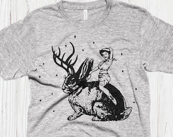 Cowgirl Shirt Jackalope Shirt Gifts for Her Mom Gift Jackalope Lover Womens Tshirt Farm Girl Country Shirts