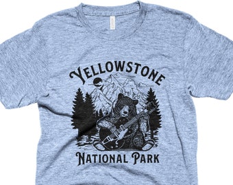 Yellowstone National Park T-Shirt Mens Camping Shirt Gifts for Him Bear Lover Gift Outdoorsy Tshirt Womens Yellowstone Shirt