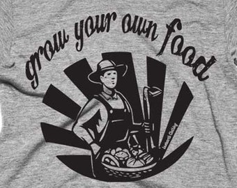 Grow Your Own Food T-Shirt, Vintage Vegan Tee