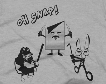 Rock Paper Scissors T-Shirt, Oh Snap, Funny Shirts, Gifts